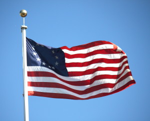 Waving Betsy Ross Flag